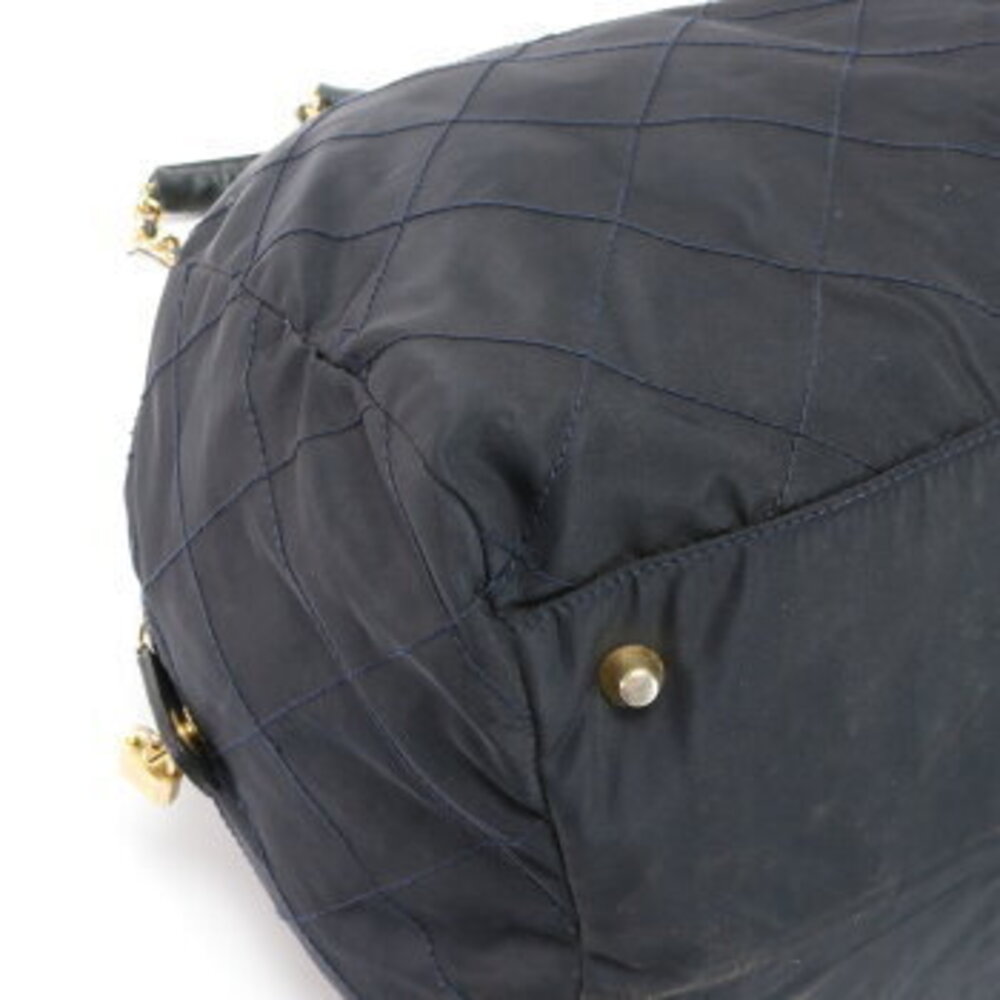 Prada Tessuto Quilted Boston Bag Chain Triangle Logo Leather Trips Travel EHM - Picture 8 of 14